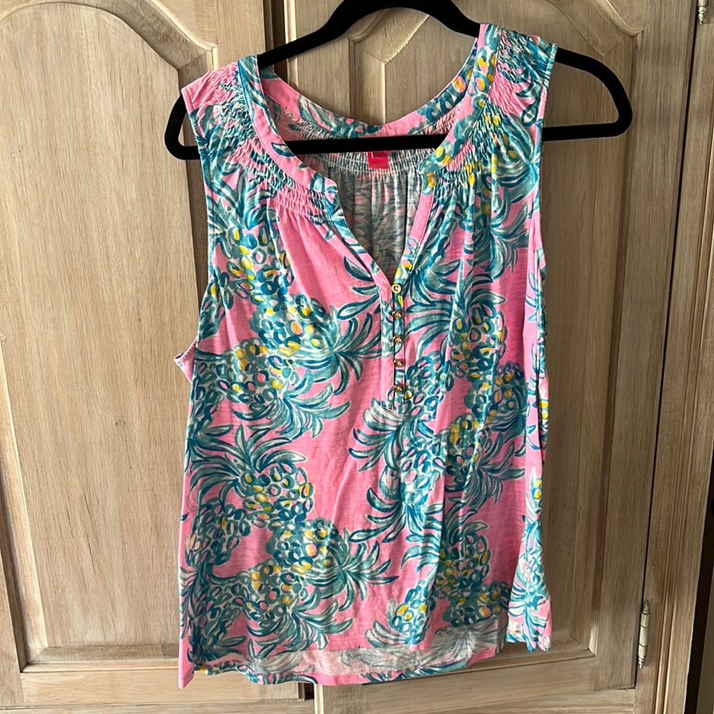 Lilly Pulitzer Essie Pineapple Top Size XXL